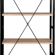 Boekenkast Podi - Industrieel - 5 Lagen - Zwart/Oak - Boekenrek - Woonkamer, slaapkamer en kinderkamer - Hout/Metaal - 60 x 28 x 148 cm