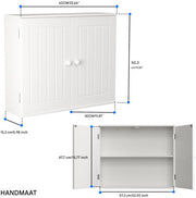 Vrijstaande Opbergkast - Wandkast met Dubbele Deuren - Voor Keuken & Badkamer - Extra Plank voor Meer Opbergruimte