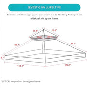 Partytent dak Valora groen - 3x3m doek - Tentdoek - Vervangend dak voor tent - Paviljoen - Waterdicht