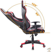 Happyment Luxe Gamestoel Nero - Gaming stoel verstelbaar in hoogte - Chair - Ergonomische bureaustoel - Zwart met rood