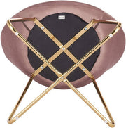 Happyment Bezoekersstoel Zita - Eetkamerstoel - Roze Velvet - Metalen poten - Set van 1 - Zithoogte 44 cm - Deluxe