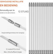 Schoorsteenveegset 12m - Schoorsteenveger - Kachelpijpborstel - Schoorsteenreiniger - Schoorsteenborstel - Roetbezem & Openhaardborstel borstel