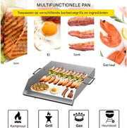 BBQ Bakplaat - RVS - Grillplaat - Gietijzer - BBQ accesoires - Bakplaat - 46x40cm - Voor buiten