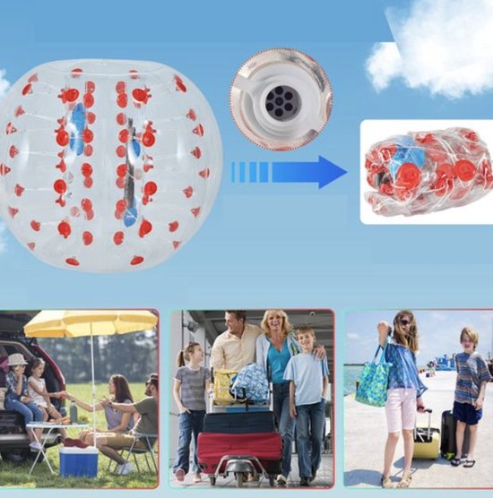 Happyment Bumperball - Opblaasbal - Bumpervoetbal - Plezier - Voor Kinderen - Buitenspelen - Rood