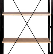 Bolt Edge Boekenkast - Industrieel - Zwart/Oak - 5 lagen - 60x28x148cm