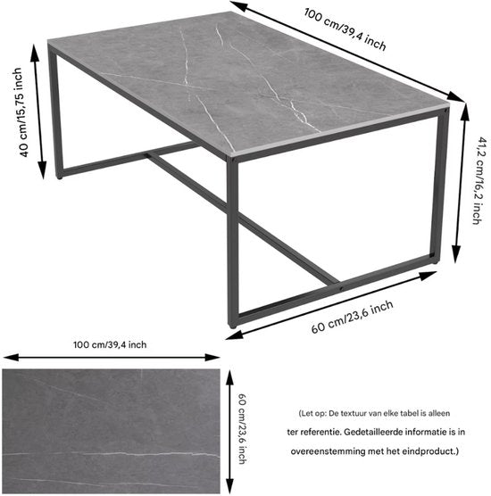 Opulence Eettafel Opulence - Marmer look - Uitschuifbaar - 150 to 180cm - Zwart