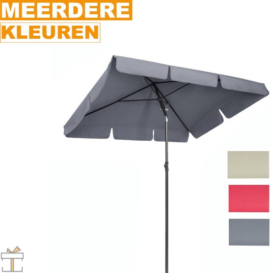 Parasol - Grijs - Kantelbaar - Vierkant - 200cm - Voor terras of strand