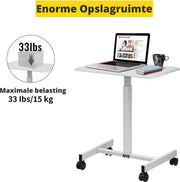 Bolt Edge Zit Sta Bureau - Wit - Verstelbaar - Voor laptop en werkplek