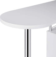 Happyment Bartafel Oxford - Met opbergruimte - Voor binnen - Keuken - Metalen poot - Hout - Rechthoekig - Wit - 113x40x105cm