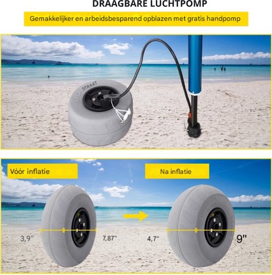 Happyment strandballonwielen - Kruiwagenwiel - Transport