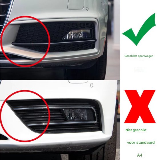 Voorbumper - Voor Audi A4 B8.5 S-Line/S4 2012-2015 - Auto accessoires - Mistlichtgrille - Honingraat stijl - Gloss Zwart