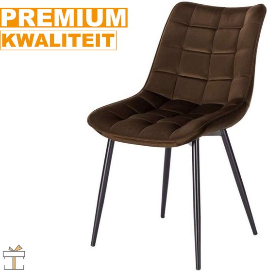 Happyment Luxe Eetkamerstoelen - Bruin Bordeaux - Woonkamerstoelen - Keukenstoelen - Kuipstoel - Set van 2, 4 of 6