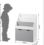 Happyment Boekenkast Servio - Voor speelkamer - Voor kinderen - Wit - Opbergkast - Huis vorm - Speelgoedkast kind - Kinderkamer - Boekenrek - Hout