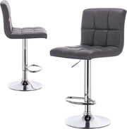 Barkruk Olaf - Met hoge rugleuning - Barstoelen ergonomisch - Zithoogte 60 - 82cm - Wit - Set van 1 - Keuken en bar