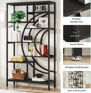 Boekenkast Zero - Bruin - Boekenrek - 5 lagen - Woonkamer, slaapkamer en kinderkamer - Hout - 175cm