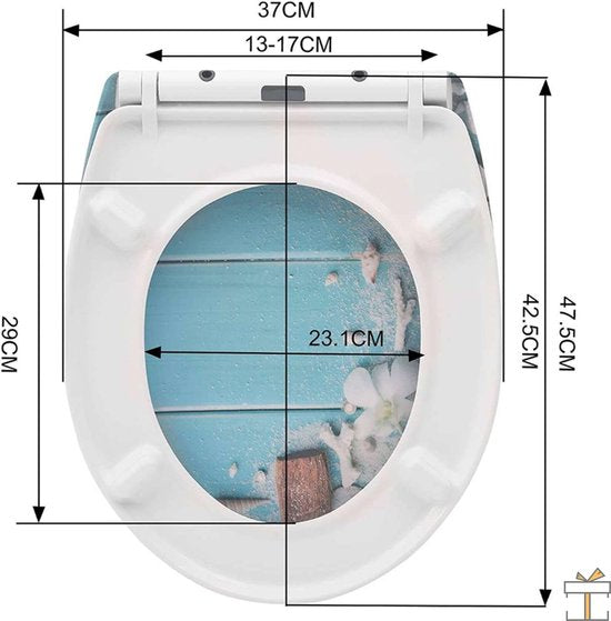 Happyment Antibacteriële Toiletbril Beach - Universeel - Met Softclose - Toiletbrillen - WC Bril – Toiletzitting