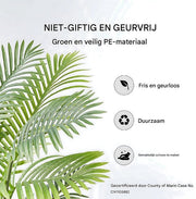 Kunstplant voor binnen en buiten - Areca Catechu - In pot - Kunstbloem - Waterdicht - Geurloos - Kunstmatig Plastic Plant