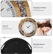 Elegante Spiegel klok - Goud - Ronde wandspiegel - 60 - Zonder verlichting - Woonkamer