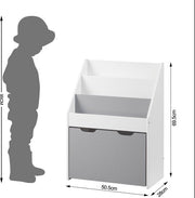 Bolt Edge Boekenkast - Voor speelkamer - Kinderkamer - Wit - Huisvorm - Hout