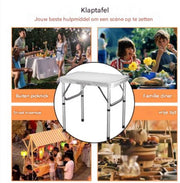 Opvouwbare Campingtafel - Elvo - Lichtgewicht Aluminium - 2 In Hoogte Verstelbare Poten - Draagbare Picknicktafel voor Feestjes