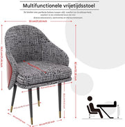 Moderne Eetkamerstoelen Milano - Set van 2 - Met Hoge Dichtheid Sponsschuim - Elegante Keuken- of Restaurantstoel - Lounge - Khaki