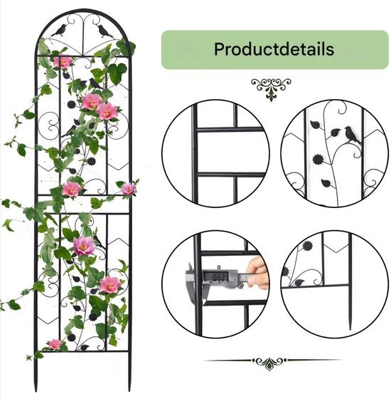 Tuin Trellis Hek - 2 stuks - Voor Buiten - Metalen Klimplant Bloempanelen - 188cm - Anti-Roest Scherm voor Rand en Tuinrand