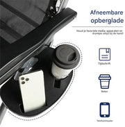 Tuinstoelen - Campingstoel - Ligstoel - Klapstoel - Voor outdoor, camping & tuin - Verstelbare rugleuning met bekerhouder - Draagbare ligstoel en fauteuil - Zwart - 1 stuk