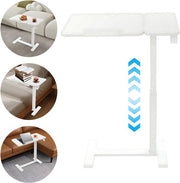 Laptoptafel - Bijzettafel - Bedtafel - Banktafel- Voor gebruik aan bed of kantoor - Verstelbaar - Wit