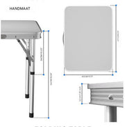 Opvouwbare Campingtafel - Elvo - Lichtgewicht Aluminium - 2 In Hoogte Verstelbare Poten - Draagbare Picknicktafel voor Feestjes