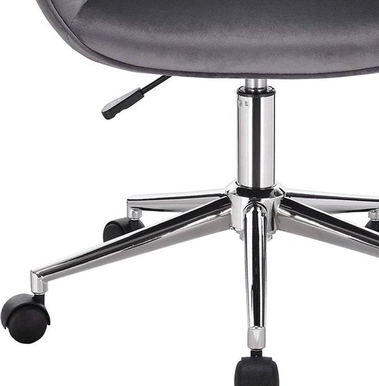 Werkkruk - Donkergrijs - Velvet - Ergonomisch - Armleuning - Verstelbaar