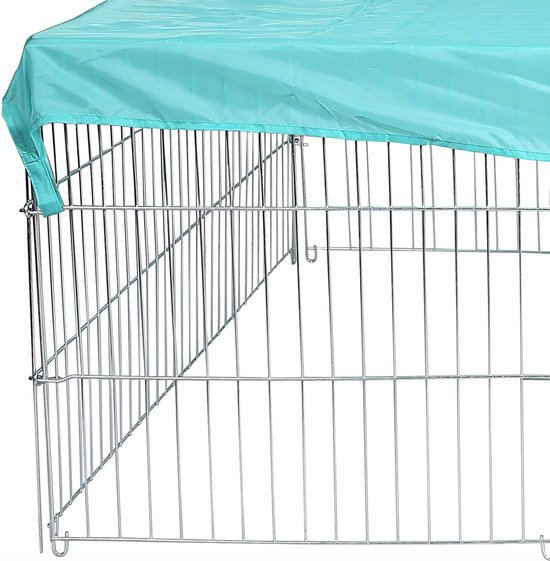 Happyment Luxe Dierenren Diva XL - Ren - Kippenren - Puppyren - Kattenren - Konijnenren - Knaagdierenren - Hondenbench - Zilver - 216 x 116 x 65 cm