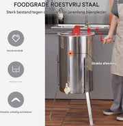 Handmatige Honing Extractor - Honing centrifuge- Tangentiële Extractor - RVS - Honingklep - Transparant Deksel