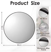 Ronde spiegel - Wandspiegel - 80x80 - Zwart - Metalen Frame - Voor Badkamer, Slaapkamer en Entree - Wanddecoratie - Woonaccessoires