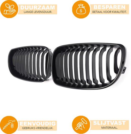 Front Niergrille - Voor BMW 1 Serie E81/E82/E87/E88 LCI (2008-2013)- Gloss Black - Auto accessoires -