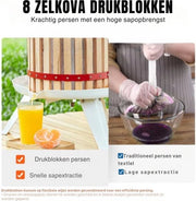 Professionele Fruitpers - Handpers Hout - 18L - 25x37 cm - Makkelijk in Gebruik