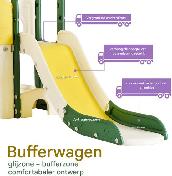Luxe speeltoestel Valora met glijbaan - 7 in 1 - Dubbele Kinderglijbaan - Voor binnen en buiten - Kinderen en peuters