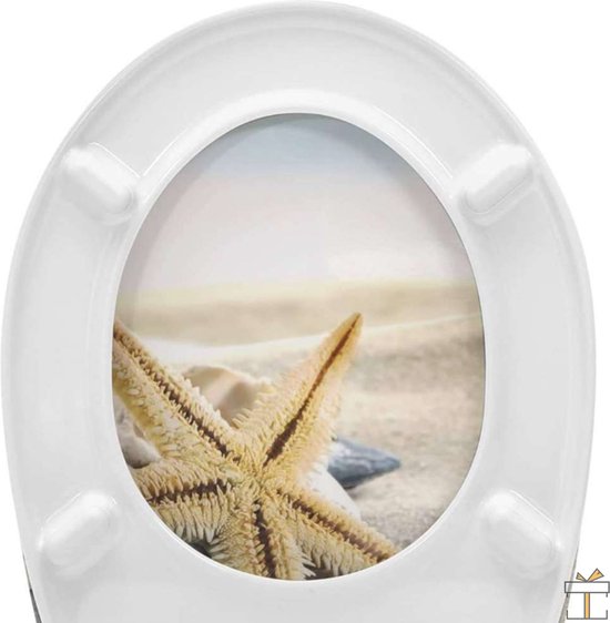 Happyment Antibacteriële Toiletbril Beachy - Met Softclose - Toiletbrillen - Universeel - WC Bril – Toiletzitting
