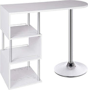 Happyment Bartafel Oxford - Met opbergruimte - Voor binnen - Keuken - Metalen poot - Hout - Rechthoekig - Wit - 113x40x105cm