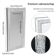 Diamant Wandspiegel XL - Woonkamer & slaapkamer - Rechthoek - Staand of hangend
