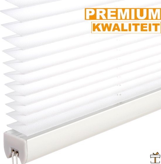 Happyment Luxe Jaloezieën - Rolgordijn Wit - 85x220cm - Isolerend - Zonder boren - Polyester