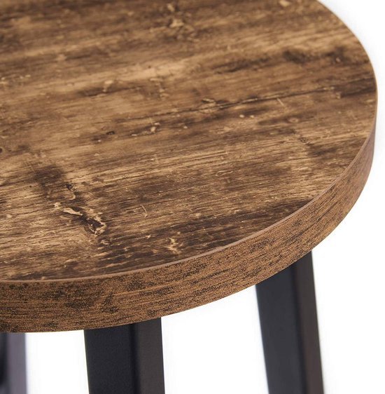 Hoge Barkrukken - Zithoogte 71cm - Bruin - Set van 2 - Keuken - Barstoelen zonder rugleuning - Hout