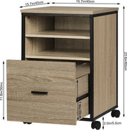 Bolt Edge Luxe Archiefkast - Op Wielen - Dossierkast van Hout - Bureaukast en Ladeblok - Lichtbruin - 40x40x60cm