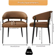Luxe Keukenstoelen - Set van 2 - Microvezelleer Eetkamerstoelen - Gestoffeerde Zitting voor Restaurant, Hotel of Kantoor