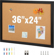 Kurk Prikbord - Prikborden - MDF - 36" x 24" Prikbord - Met Muurbevestiging voor Kantoor of Thuis