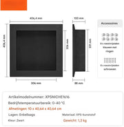 Douchenis - Wandnis - Inbouwnissen- Voor Badkamer & Douche - Zwart - 1 vak - 41x41cm