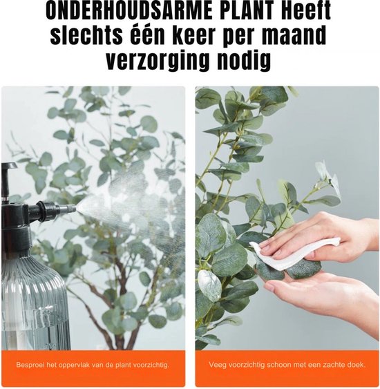 Kunstplant Eucalyptus - Kunstplanten voor binnen en buiten - Palmboom - In pot - Kunstbloemen - Geurloos 80x80x181 cm