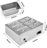 Happyment Buffetwarmer PRO - Buffetwarmer Electrisch - Chafing Dish - Warmhoudbakken - 6 Delig
