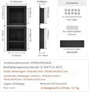 Wandnis Deluxe - Douchenis - Douchebak - Nis - Nismontage - 10x40x101 cm - Betegelbaar en Waterdicht - Voor Badkamer/Slaapkamer