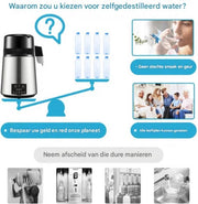 Waterdestilleerder Deluxe - Destilleerapparaat - RVS - Water Destilleren - met 4L Glazen waterkan