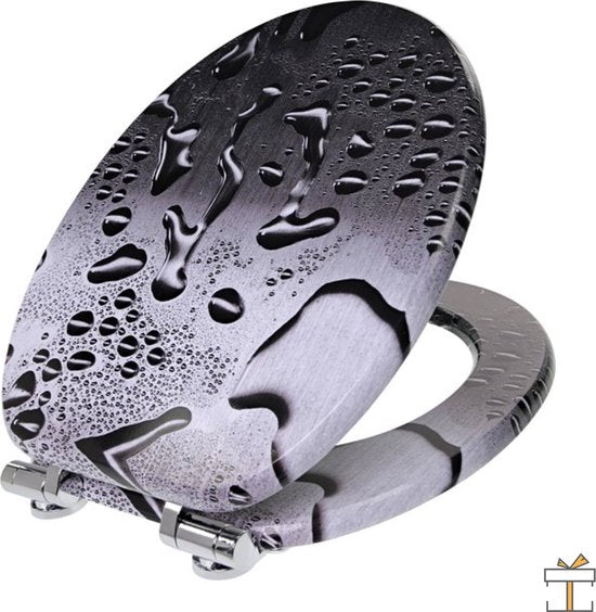 Bolt Edge Toiletbril met Print - Softclose - Antibacterieel - Universeel - 45.5x37.1cm - WC Bril